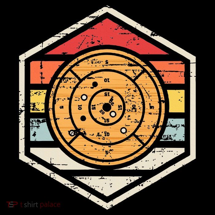 Retro Badge Crokinole Board Cooling Performance Long Sleeve Crew