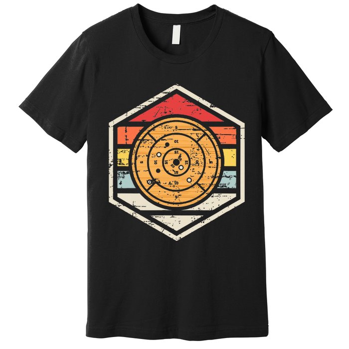 Retro Badge Crokinole Board Premium T-Shirt