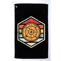 Retro Badge Crokinole Board Golf Towel