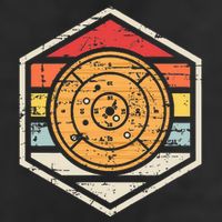Retro Badge Crokinole Board Golf Towel