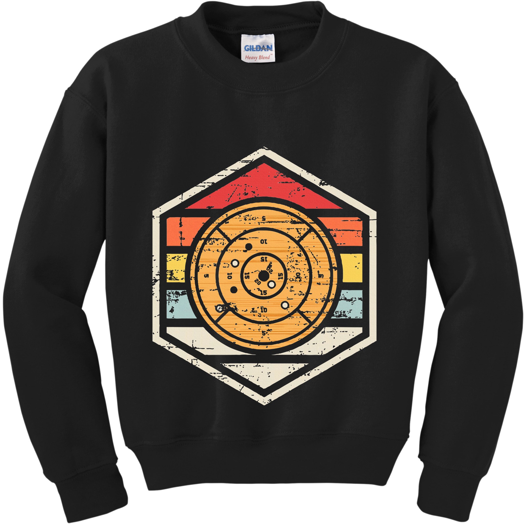 Retro Badge Crokinole Board Kids Sweatshirt