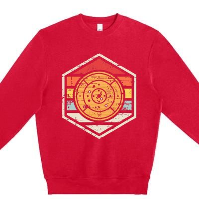 Retro Badge Crokinole Board Premium Crewneck Sweatshirt