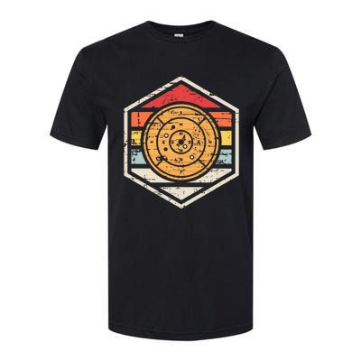 Retro Badge Crokinole Board Softstyle CVC T-Shirt