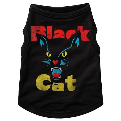 Retro Black Cat Retro Fireworks Vintage Halloween Doggie Tank