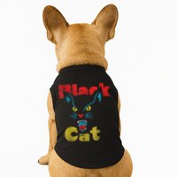Retro Black Cat Retro Fireworks Vintage Halloween Doggie Tank