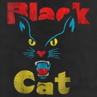Retro Black Cat Retro Fireworks Vintage Halloween Golf Towel