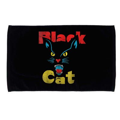 Retro Black Cat Retro Fireworks Vintage Halloween Microfiber Hand Towel