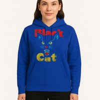 Retro Black Cat Retro Fireworks Vintage Halloween Hoodie