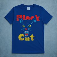 Retro Black Cat Retro Fireworks Vintage Halloween T-Shirt