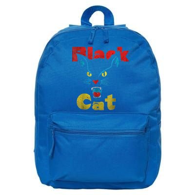 Retro Black Cat Retro Fireworks Vintage Halloween 16 in Basic Backpack
