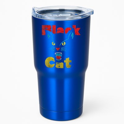 Retro Black Cat Retro Fireworks Vintage Halloween Tumbler