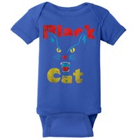 Retro Black Cat Retro Fireworks Vintage Halloween Baby Bodysuit