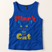Retro Black Cat Retro Fireworks Vintage Halloween Tank Top