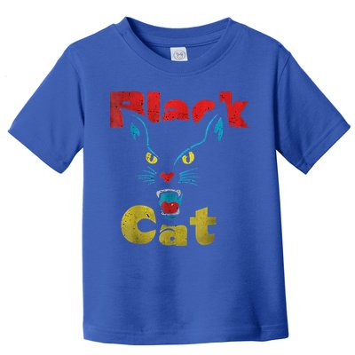 Retro Black Cat Retro Fireworks Vintage Halloween Toddler T-Shirt