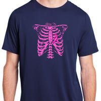 Ribbon Breast Cancer Awareness Halloween Skeleton Adult ChromaSoft Performance T-Shirt