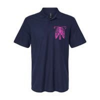 Ribbon Breast Cancer Awareness Halloween Skeleton Softstyle Adult Sport Polo