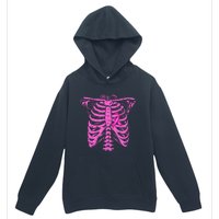 Ribbon Breast Cancer Awareness Halloween Skeleton Urban Pullover Hoodie