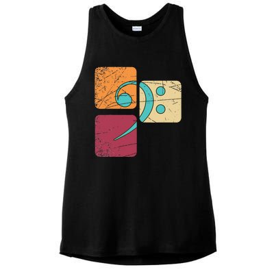 Retro Bass Clef Musician Composer Music Note Bass Clef Ladies PosiCharge Tri-Blend Wicking Tank