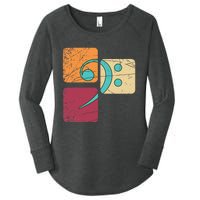 Retro Bass Clef Musician Composer Music Note Bass Clef Women's Perfect Tri Tunic Long Sleeve Shirt