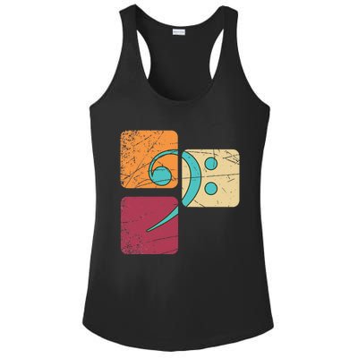 Retro Bass Clef Musician Composer Music Note Bass Clef Ladies PosiCharge Competitor Racerback Tank