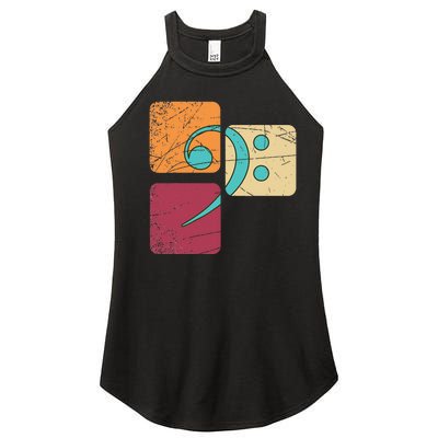 Retro Bass Clef Musician Composer Music Note Bass Clef Women’s Perfect Tri Rocker Tank