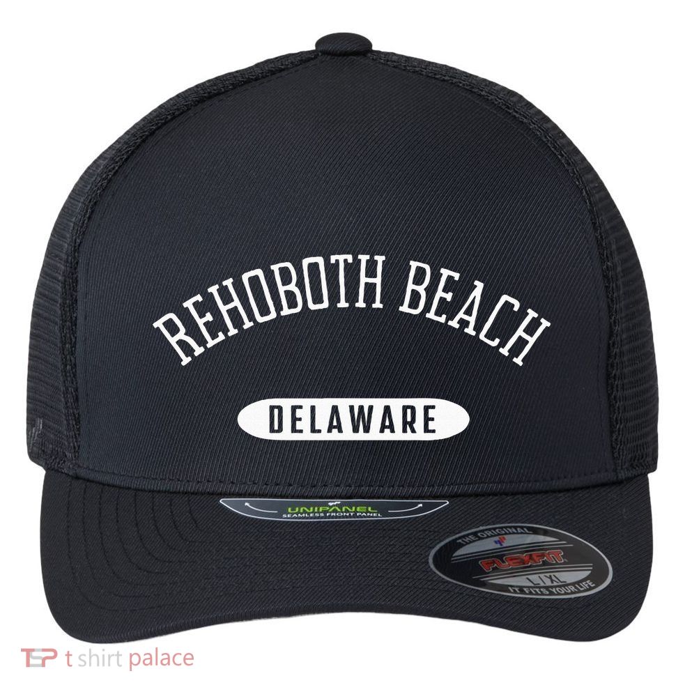 Rehoboth Beach Classic Style Rehoboth Beach Delaware Flexfit Unipanel Trucker Cap