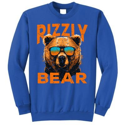 Rizzly Bear Cool Grizzly Bear Wearing Sunglasses Funny Meme Sweatshirt