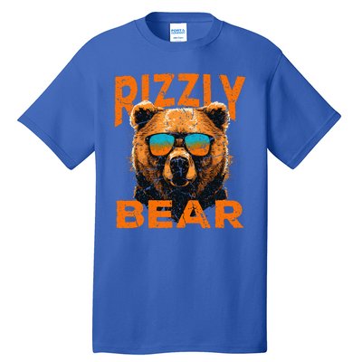 Rizzly Bear Cool Grizzly Bear Wearing Sunglasses Funny Meme Tall T-Shirt