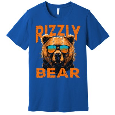 Rizzly Bear Cool Grizzly Bear Wearing Sunglasses Funny Meme Premium T-Shirt