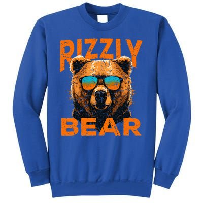 Rizzly Bear Cool Grizzly Bear Wearing Sunglasses Funny Meme Tall Sweatshirt