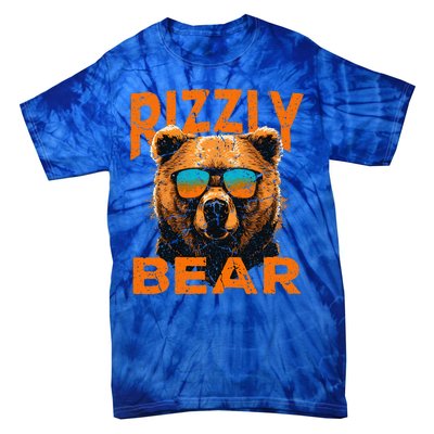 Rizzly Bear Cool Grizzly Bear Wearing Sunglasses Funny Meme Tie-Dye T-Shirt