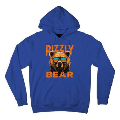 Rizzly Bear Cool Grizzly Bear Wearing Sunglasses Funny Meme Tall Hoodie