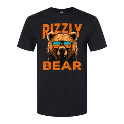 Rizzly Bear Cool Grizzly Bear Wearing Sunglasses Funny Meme Softstyle CVC T-Shirt