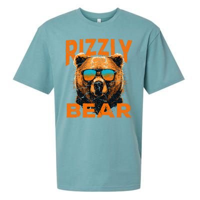 Rizzly Bear Cool Grizzly Bear Wearing Sunglasses Funny Meme Sueded Cloud Jersey T-Shirt