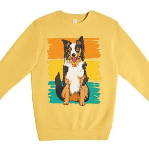 Retro Border Collie Premium Crewneck Sweatshirt