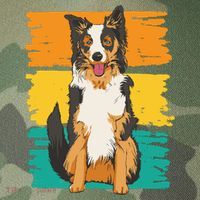Retro Border Collie Legacy Tie Dye Trucker Hat