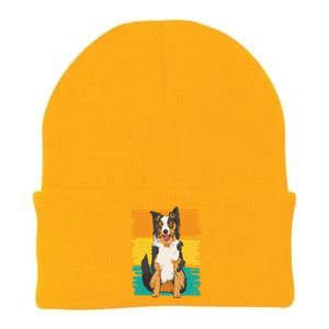 Retro Border Collie Knit Cap Winter Beanie