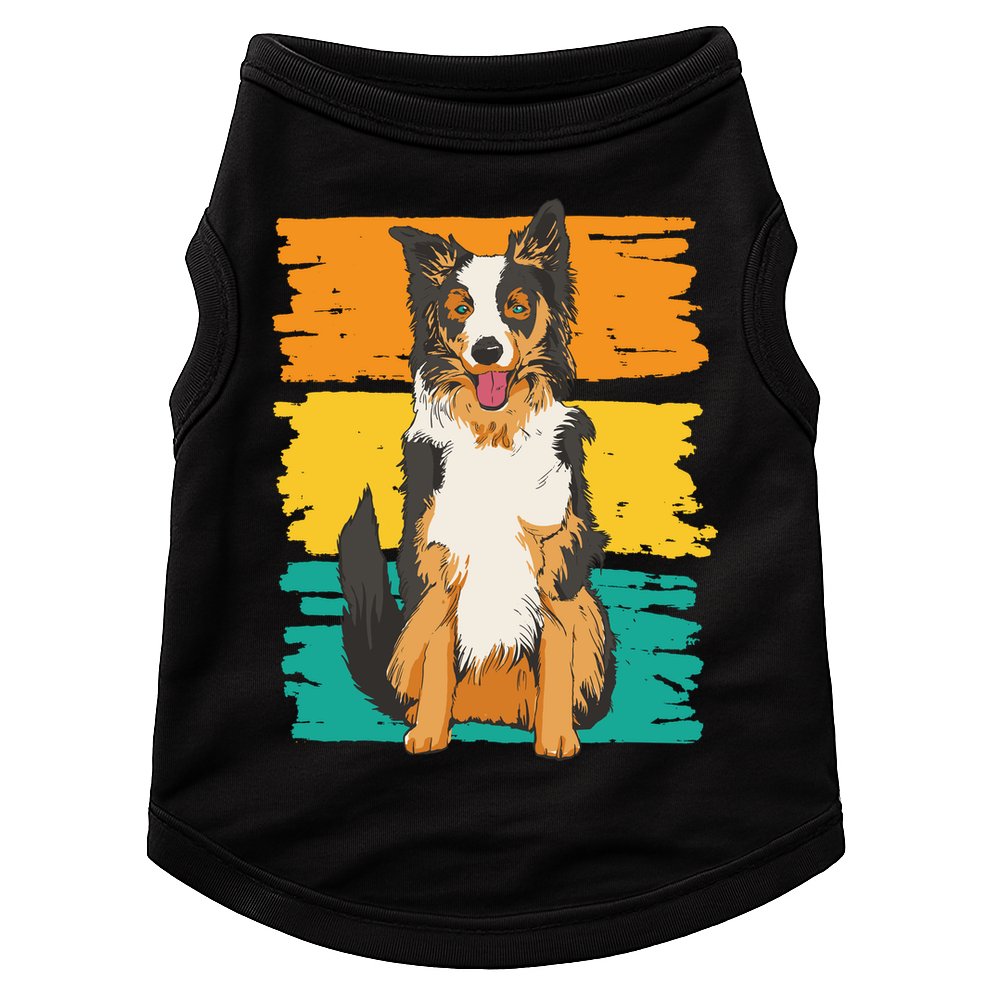Retro Border Collie Doggie Tank