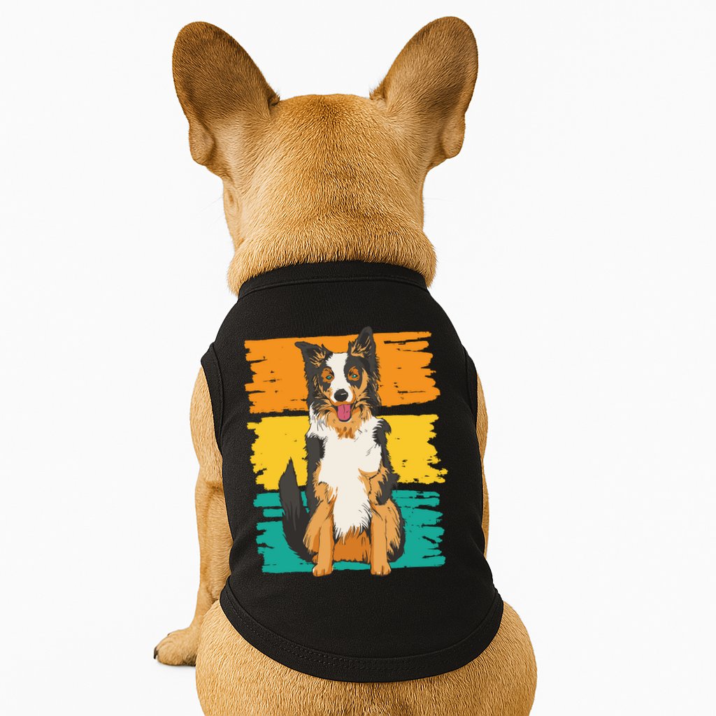 Retro Border Collie Doggie Tank