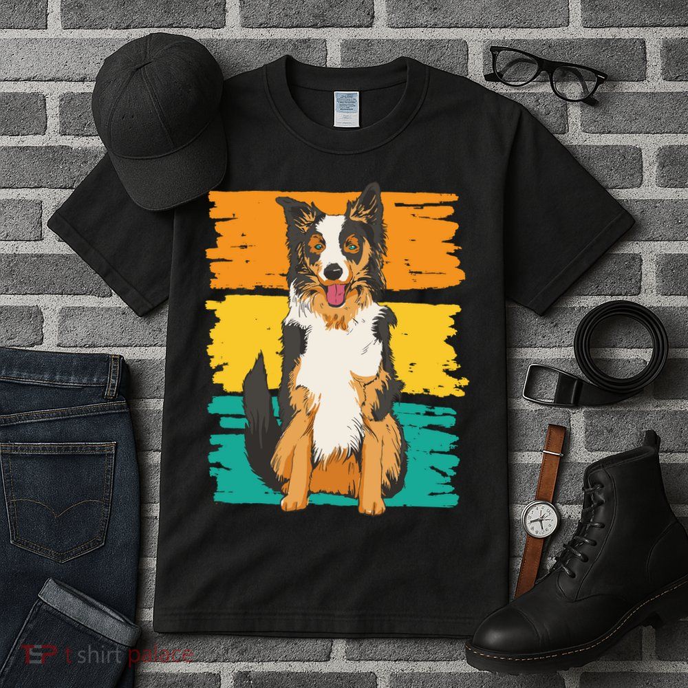 Retro Border Collie Tall T-Shirt