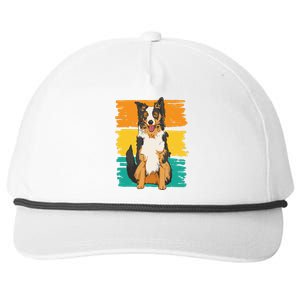 Retro Border Collie Snapback Five-Panel Rope Hat