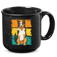 Retro Border Collie 15oz Campfire Ceramic Mug