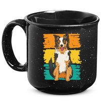 Retro Border Collie 15oz Campfire Ceramic Mug