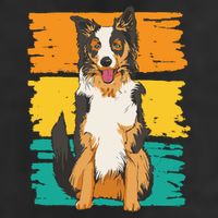 Retro Border Collie 15oz Campfire Ceramic Mug