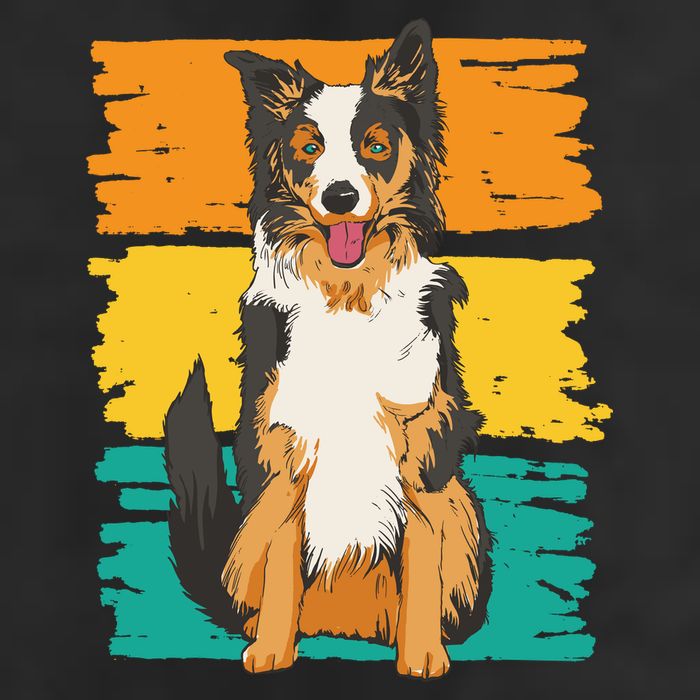Retro Border Collie 15oz Campfire Ceramic Mug