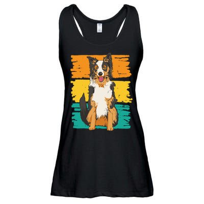 Retro Border Collie Ladies Essential Flowy Tank