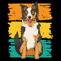 Retro Border Collie 16 in Basic Backpack