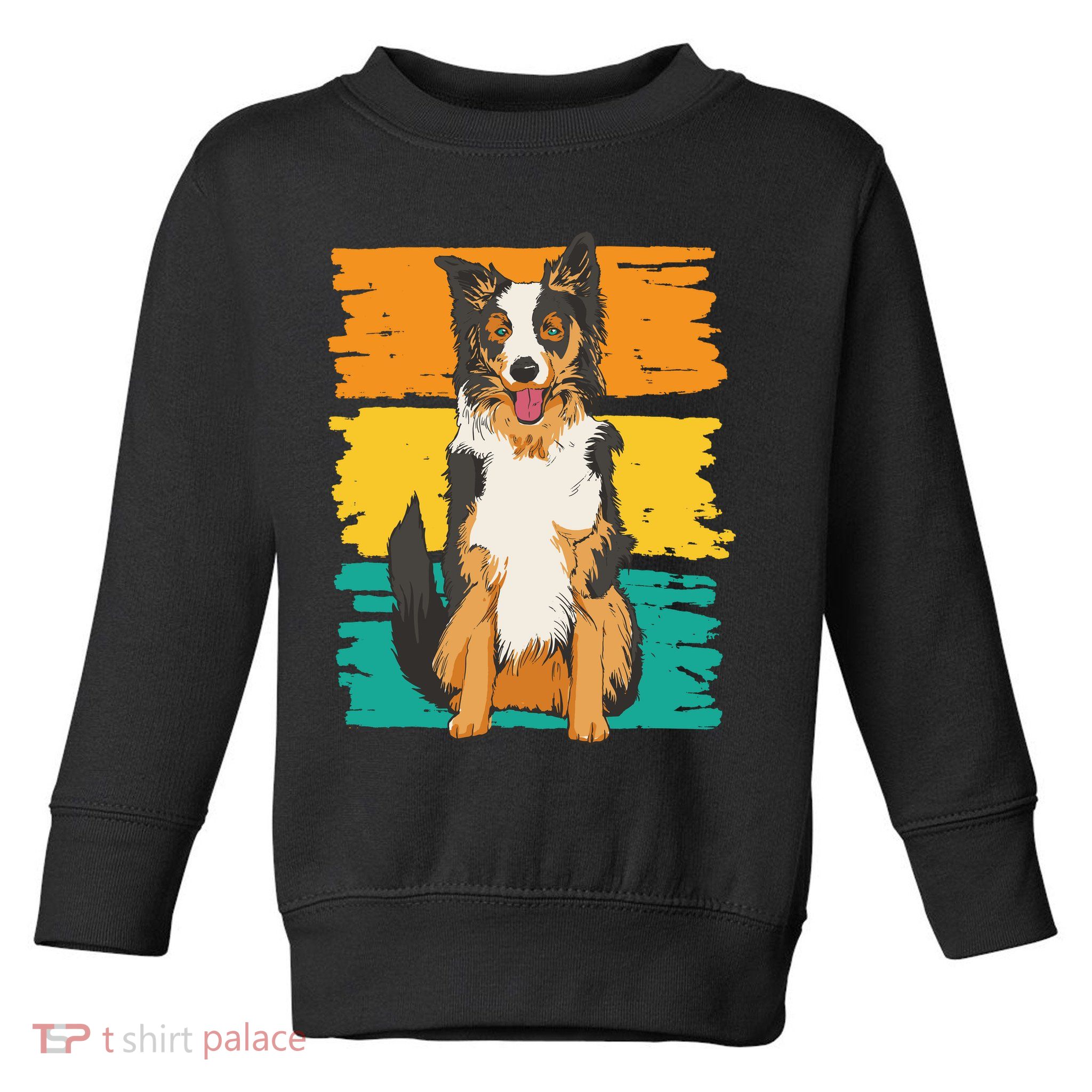 Retro Border Collie Toddler Sweatshirt