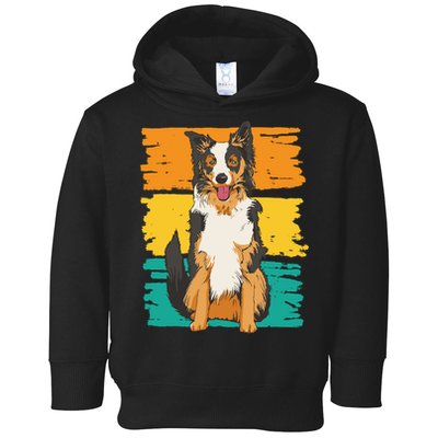 Retro Border Collie Toddler Hoodie