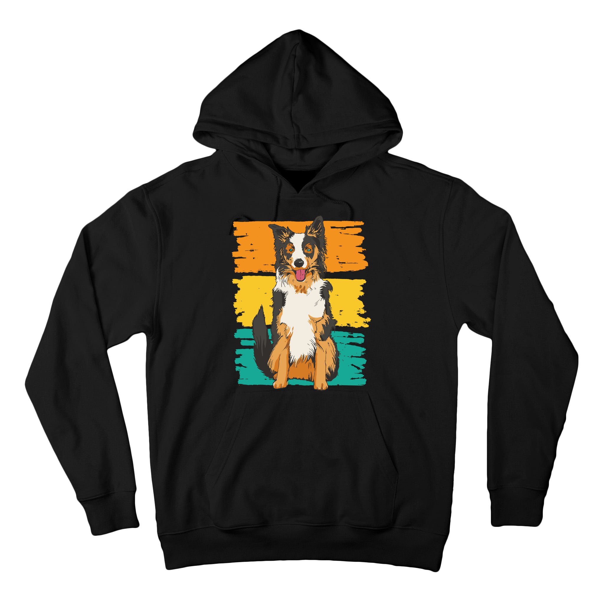 Retro Border Collie Tall Hoodie
